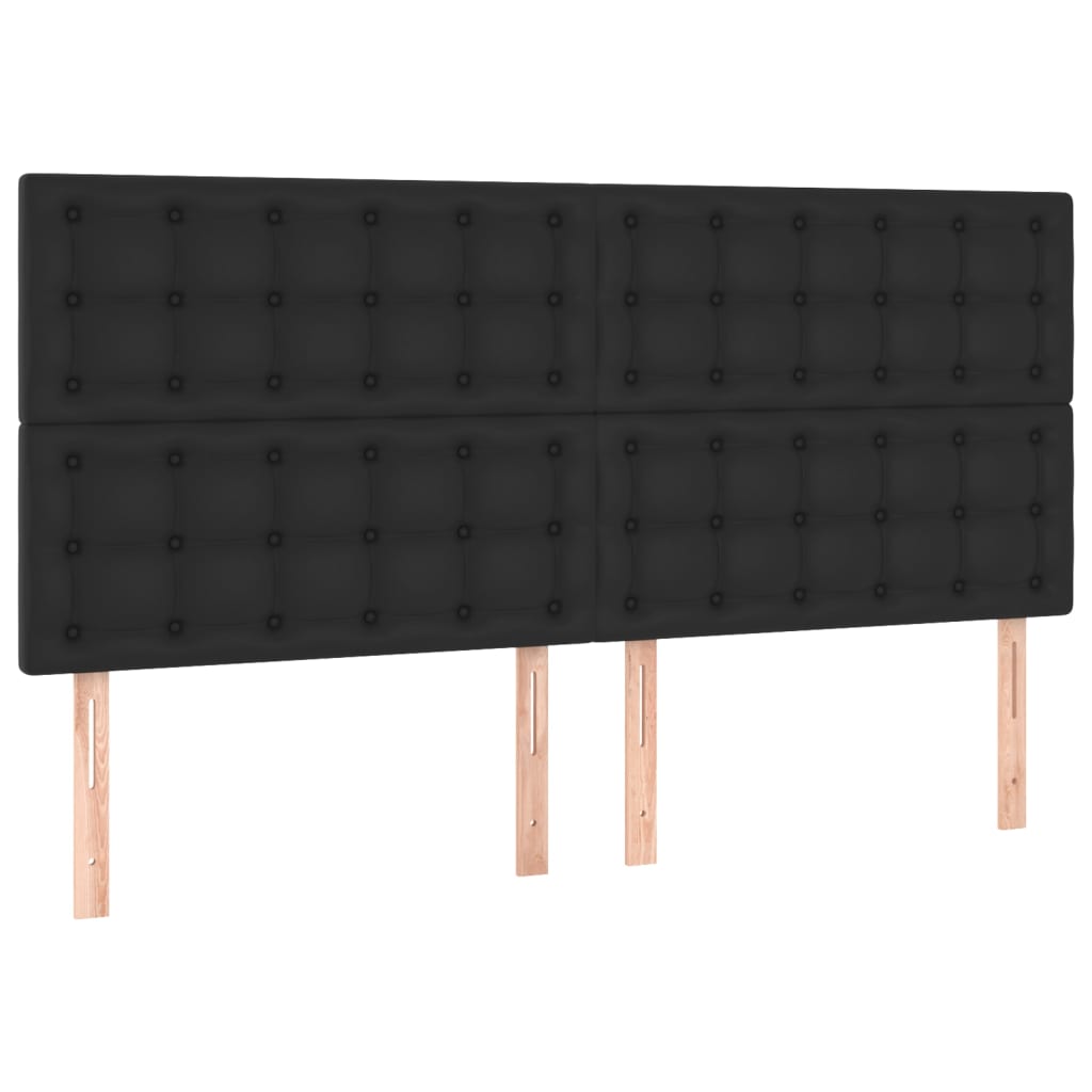Cadre de lit avec tête de lit Noir 200x200 cm Similicuir Lits & cadres de lit vidaXL   