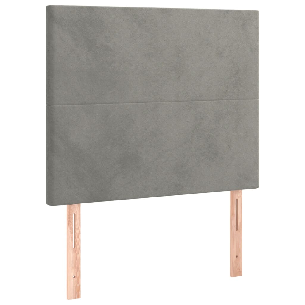Cadre de lit avec tête de lit Gris clair 100x200 cm Velours Lits & cadres de lit vidaXL   