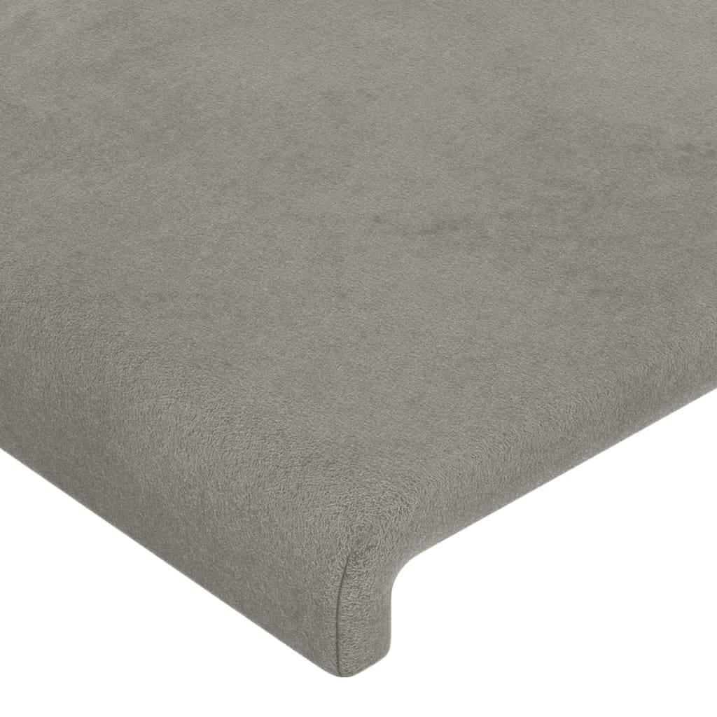 Cadre de lit avec tête de lit Gris clair 100x200 cm Velours Lits & cadres de lit vidaXL   