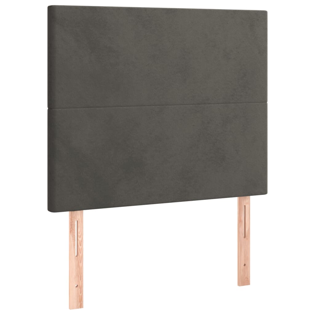 Cadre de lit avec tête de lit Gris foncé 100x200 cm Velours Lits & cadres de lit vidaXL   