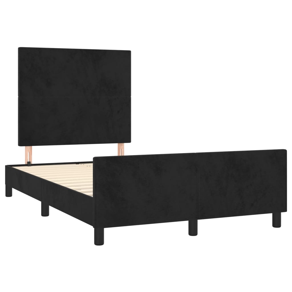 Cadre de lit avec tête de lit Noir 120x200 cm Velours Lits & cadres de lit vidaXL   