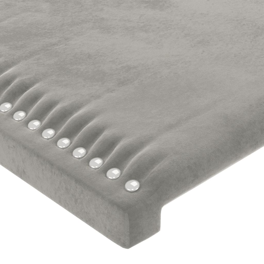 Cadre de lit avec tête de lit Gris clair 100x200 cm Velours Lits & cadres de lit vidaXL   