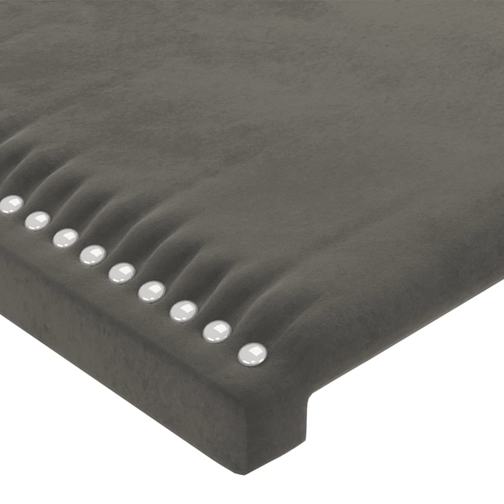 Cadre de lit avec tête de lit Gris foncé 100x200 cm Velours Lits & cadres de lit vidaXL   