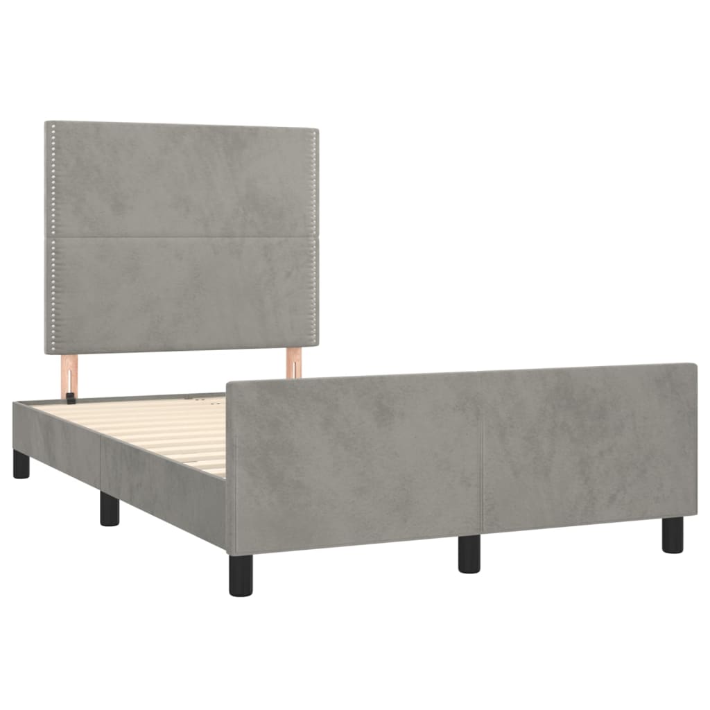 Cadre de lit avec tête de lit Gris clair 120x200 cm Lits & cadres de lit vidaXL   
