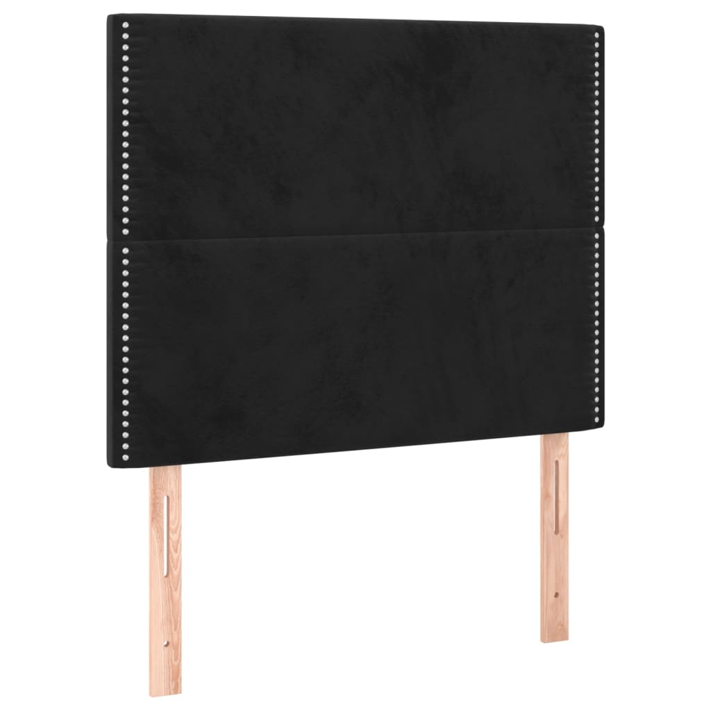 Cadre de lit avec tête de lit Noir 120x200 cm Velours Lits & cadres de lit vidaXL   