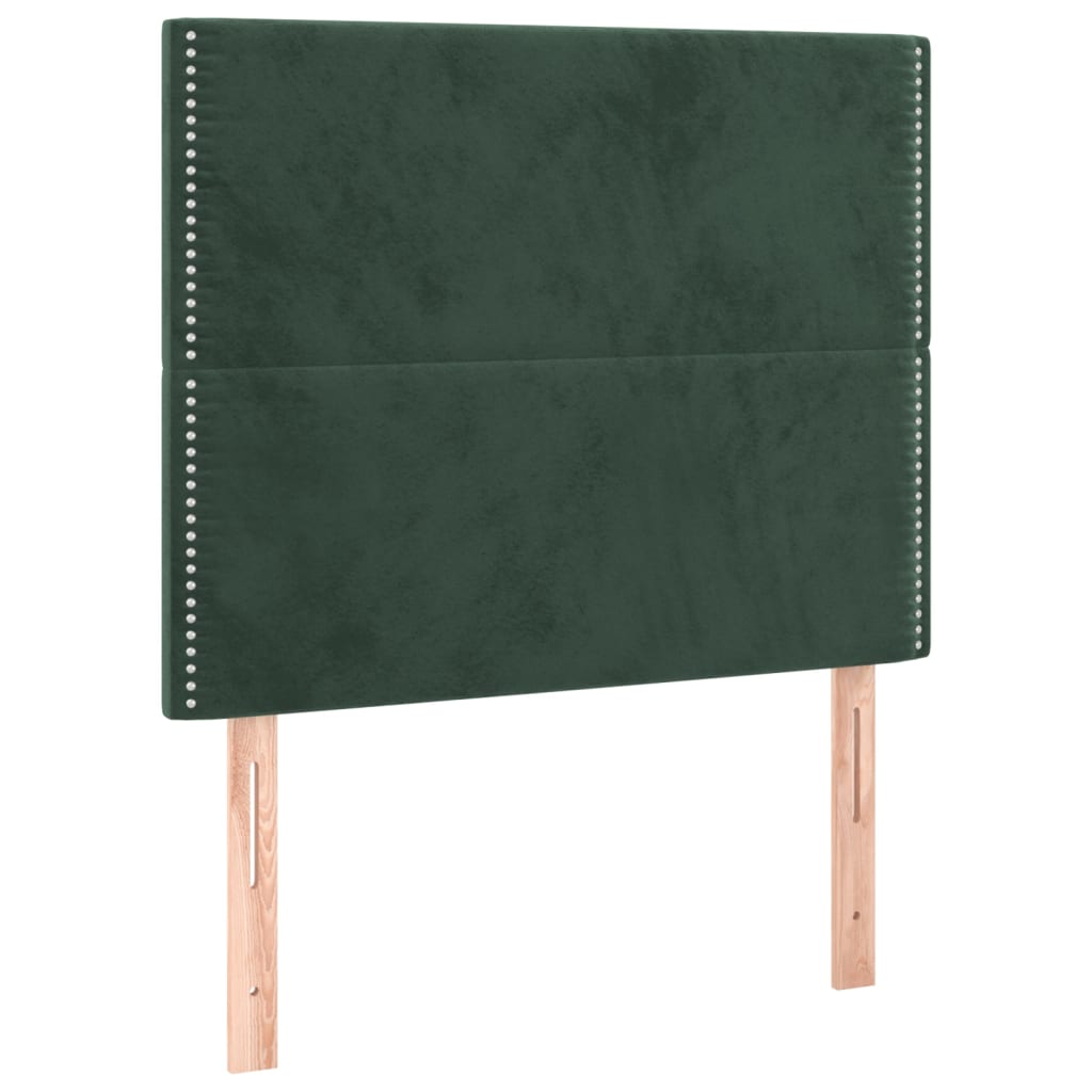 Cadre de lit avec tête de lit Vert foncé 120x200 cm Velours Lits & cadres de lit vidaXL   