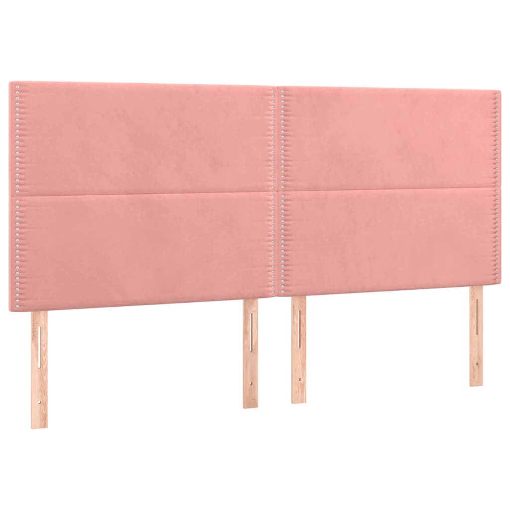 Cadre de lit avec tête de lit Rose 180x200 cm Velours Lits & cadres de lit vidaXL   
