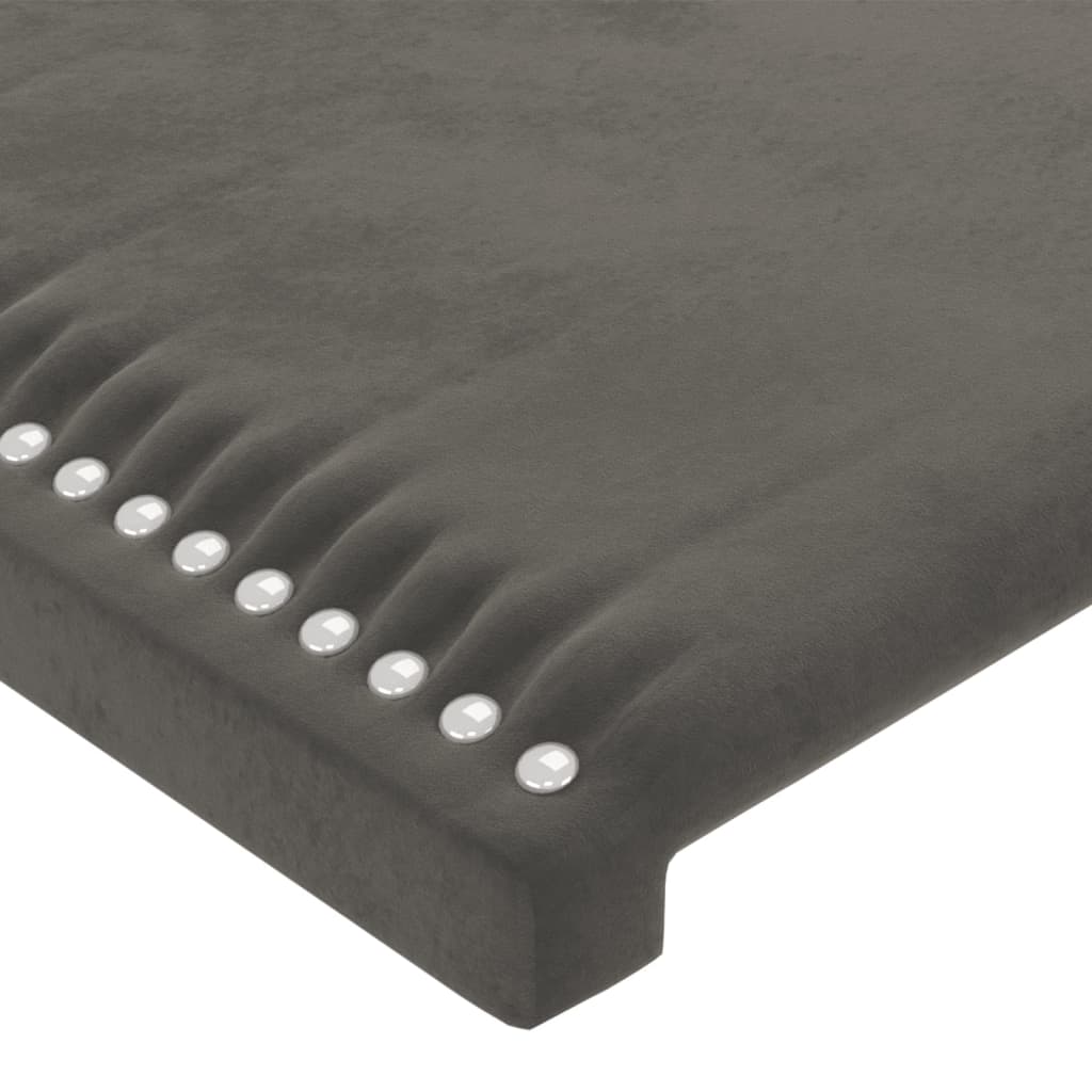 Cadre de lit avec tête de lit Gris foncé 200x200 cm Velours Lits & cadres de lit vidaXL   