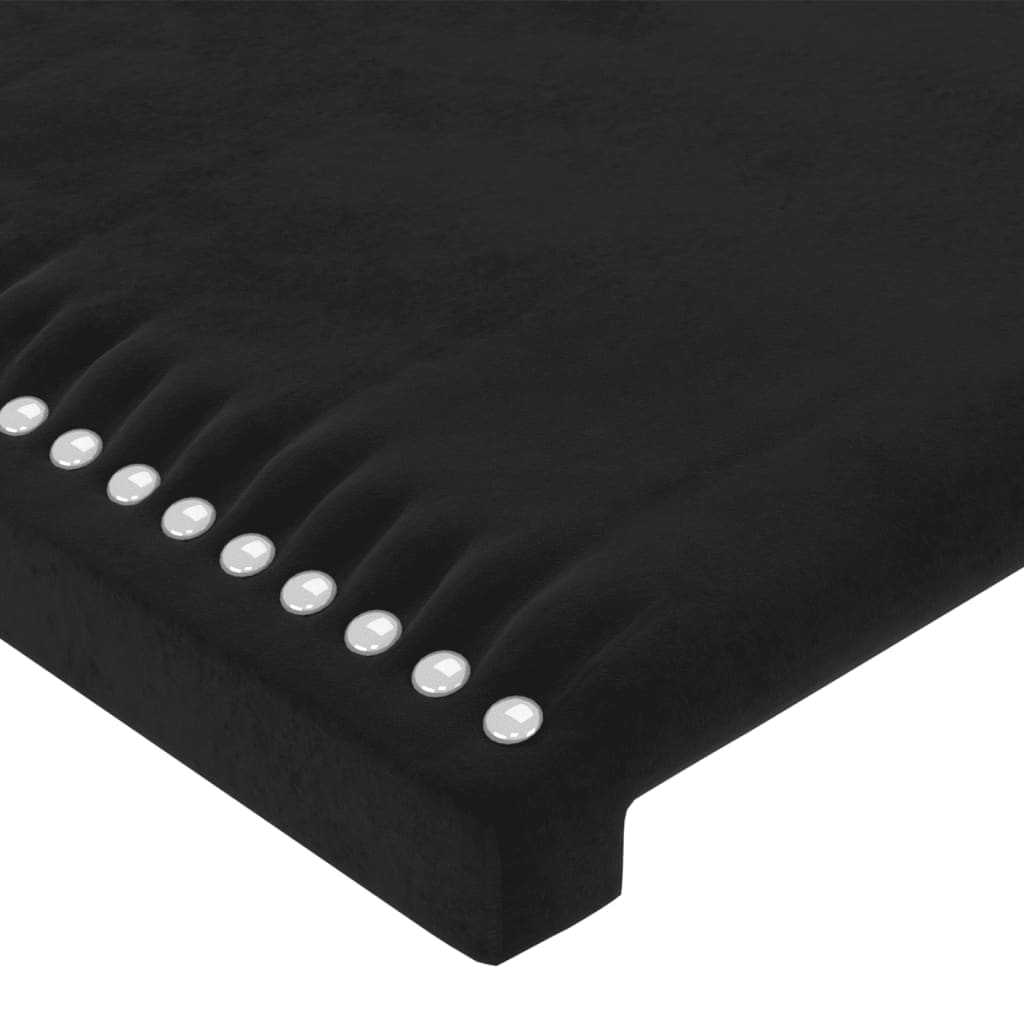 Cadre de lit avec tête de lit Noir 200x200 cm Velours Lits & cadres de lit vidaXL   