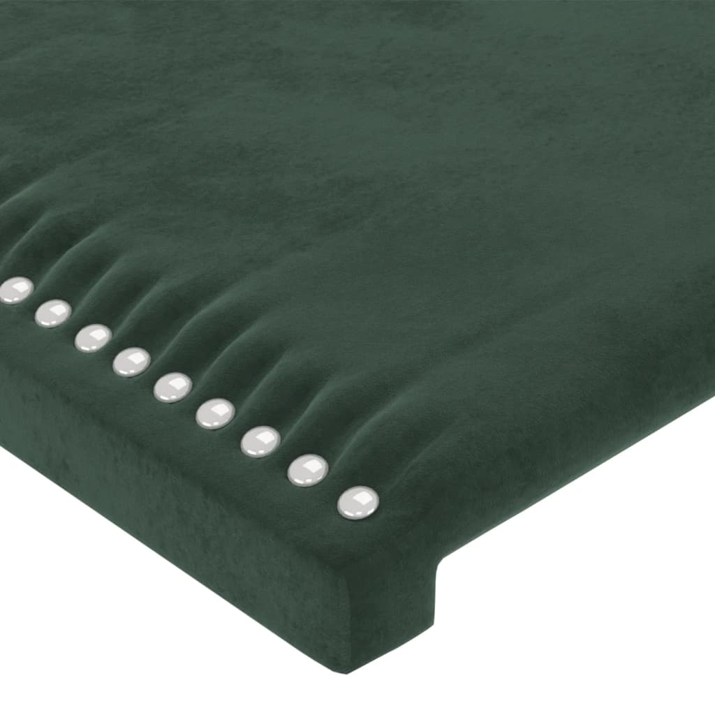Cadre de lit avec tête de lit Vert foncé 200x200 cm Velours Lits & cadres de lit vidaXL   