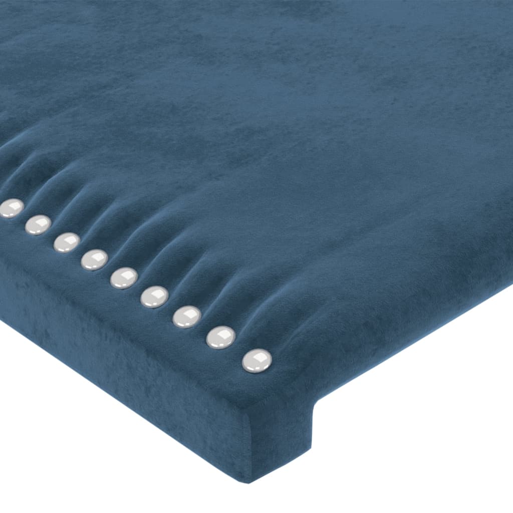 Cadre de lit avec tête de lit Bleu foncé 200x200 cm Velours Lits & cadres de lit vidaXL   