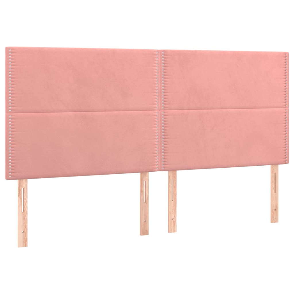 Cadre de lit avec tête de lit Rose 200x200 cm Velours Lits & cadres de lit vidaXL   