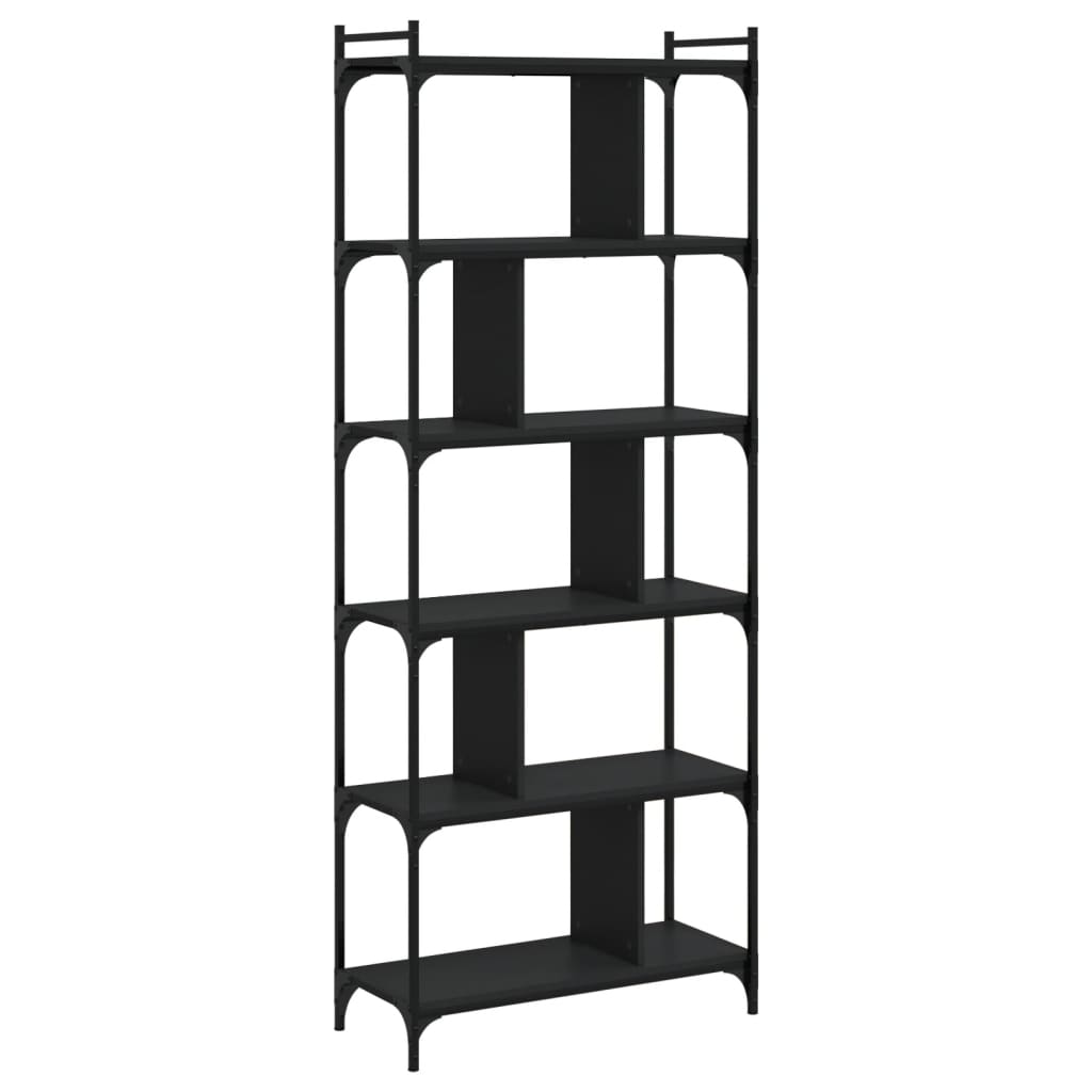 Bibliothèque 6 niveaux noir 76x32x192 cm bois d'ingénierie Bibliothèques vidaXL   