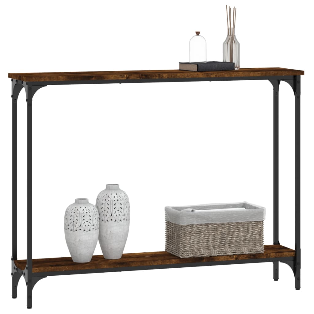 Table console chêne fumé 100x22,5x75 cm bois d'ingénierie Tables d'appoint vidaXL   