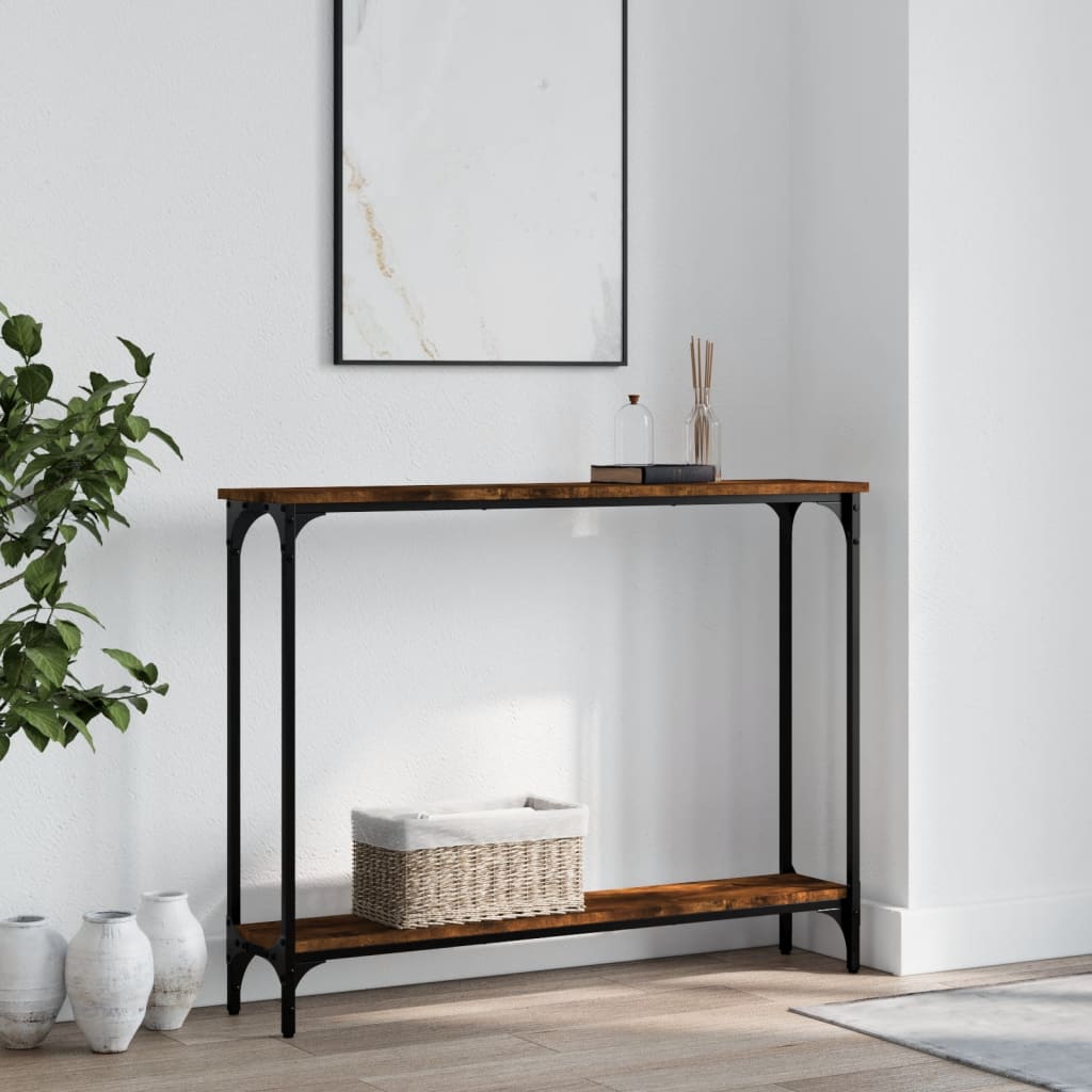 Table console chêne fumé 100x22,5x75 cm bois d'ingénierie Tables d'appoint vidaXL   