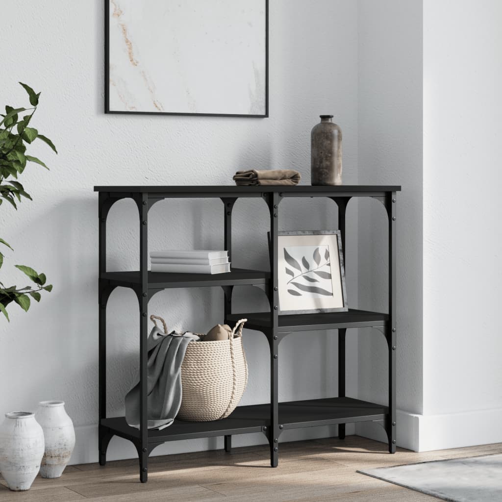 Table console noir 80x29x75 cm bois d'ingénierie Tables d'appoint vidaXL   