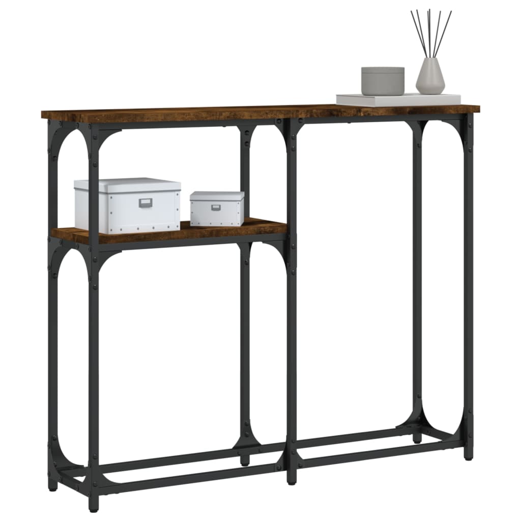 Table console chêne fumé 90x22,5x75 cm bois d'ingénierie Tables d'appoint vidaXL   