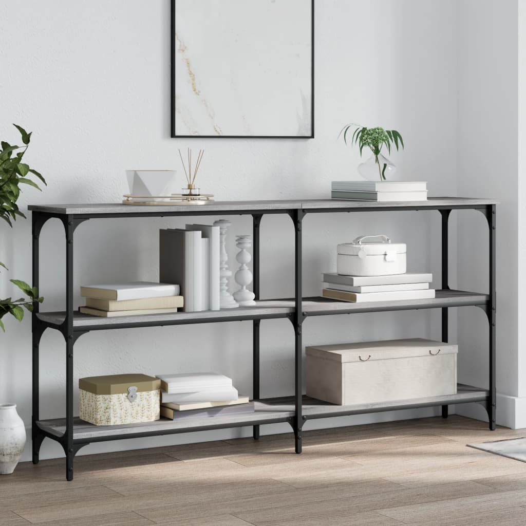 Table console sonoma gris 150x29x75 cm bois d'ingénierie Tables d'appoint vidaXL   
