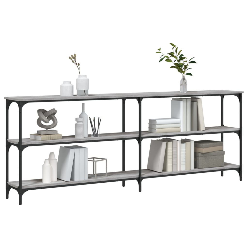Table console sonoma gris 200x29x75 cm bois d'ingénierie Tables d'appoint vidaXL   