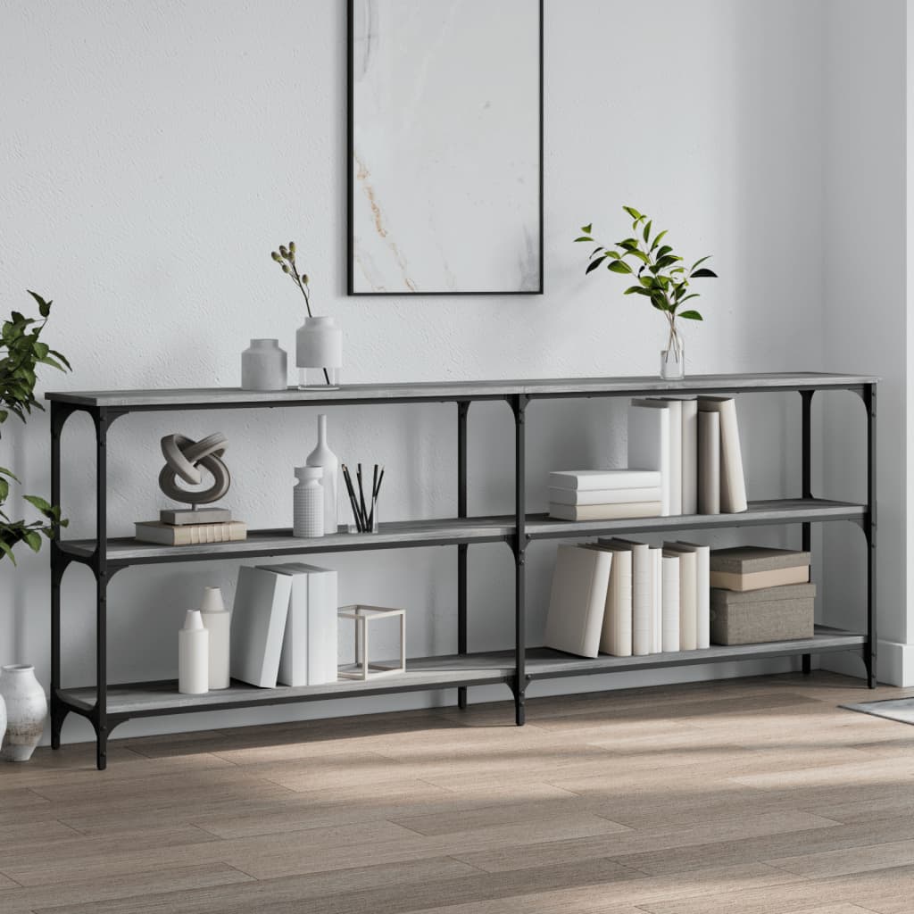 Table console sonoma gris 200x29x75 cm bois d'ingénierie Tables d'appoint vidaXL   