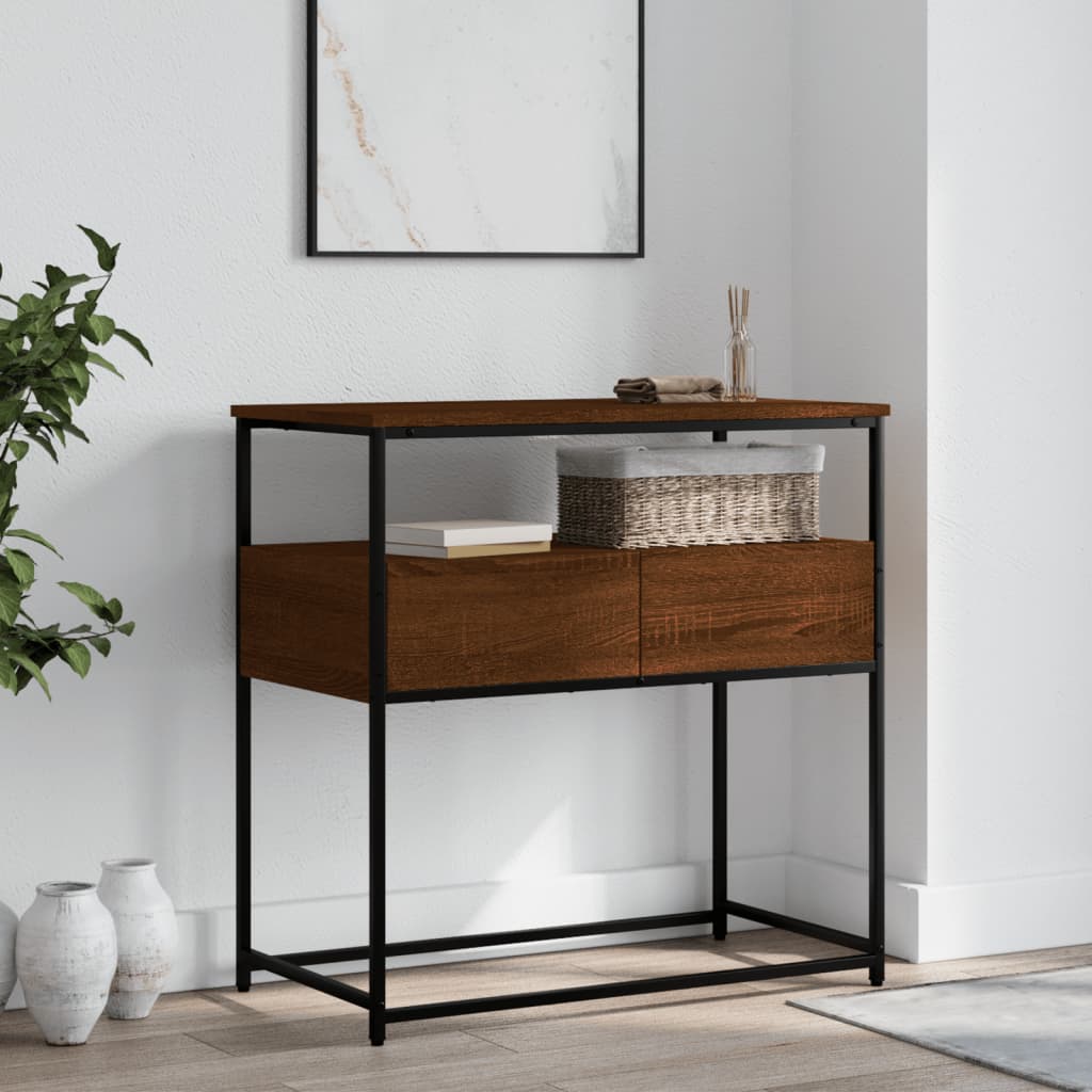 Table console chêne marron 75x40x75 cm bois d'ingénierie Tables d'appoint vidaXL   