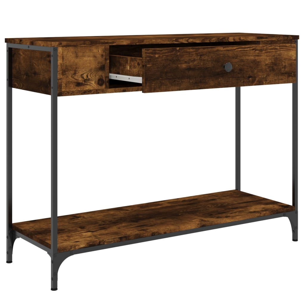 Table console chêne fumé 100x34,5x75 cm bois d'ingénierie Tables d'appoint vidaXL   