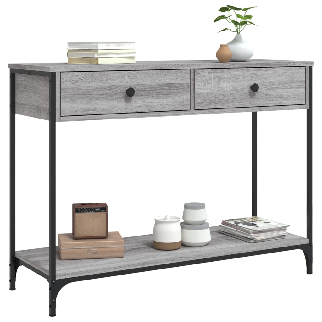 Table console sonoma gris 100x34,5x75 cm bois d'ingénierie Tables d'appoint vidaXL   