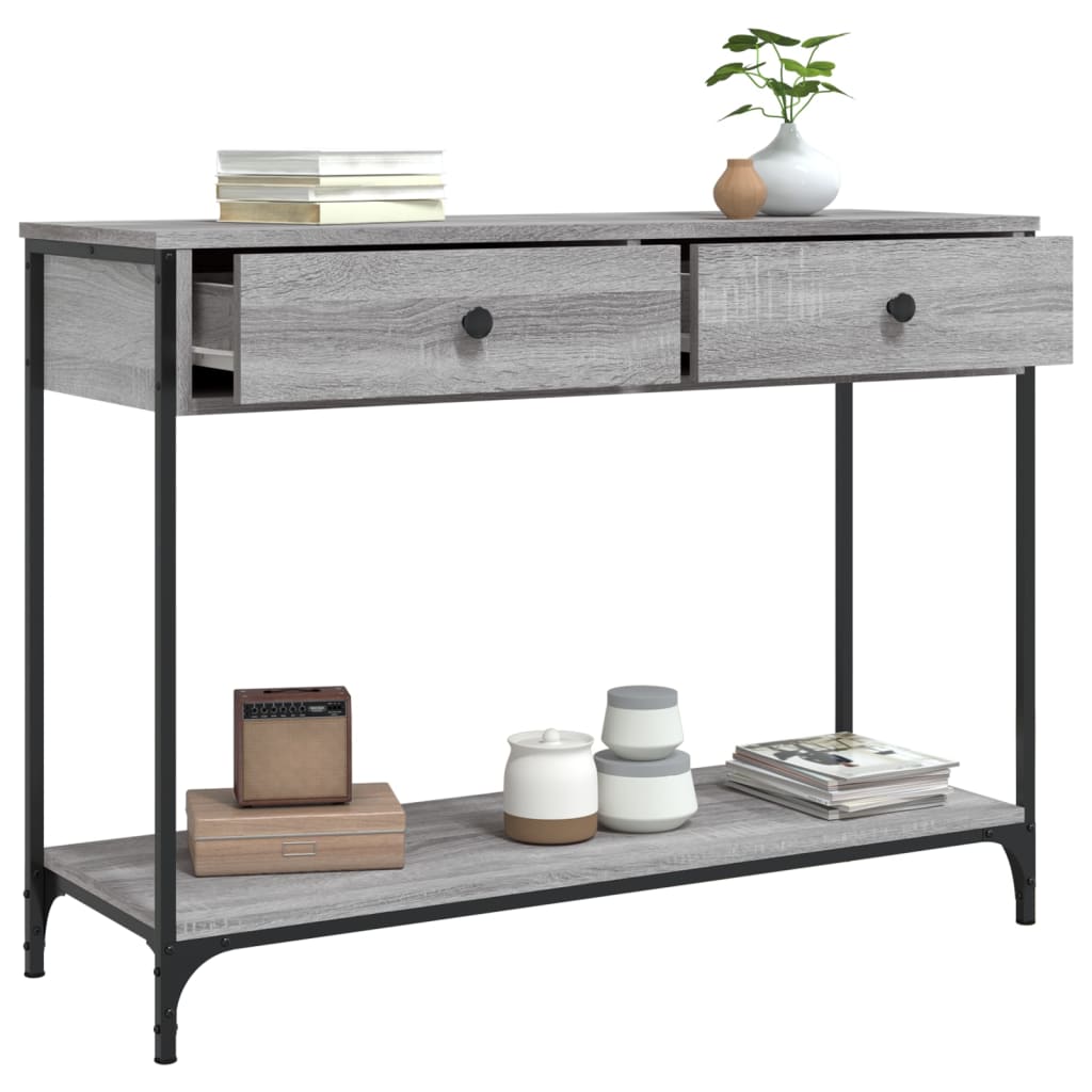 Table console sonoma gris 100x34,5x75 cm bois d'ingénierie Tables d'appoint vidaXL   