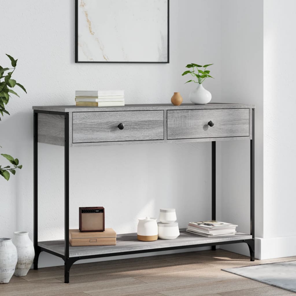 Table console sonoma gris 100x34,5x75 cm bois d'ingénierie Tables d'appoint vidaXL   