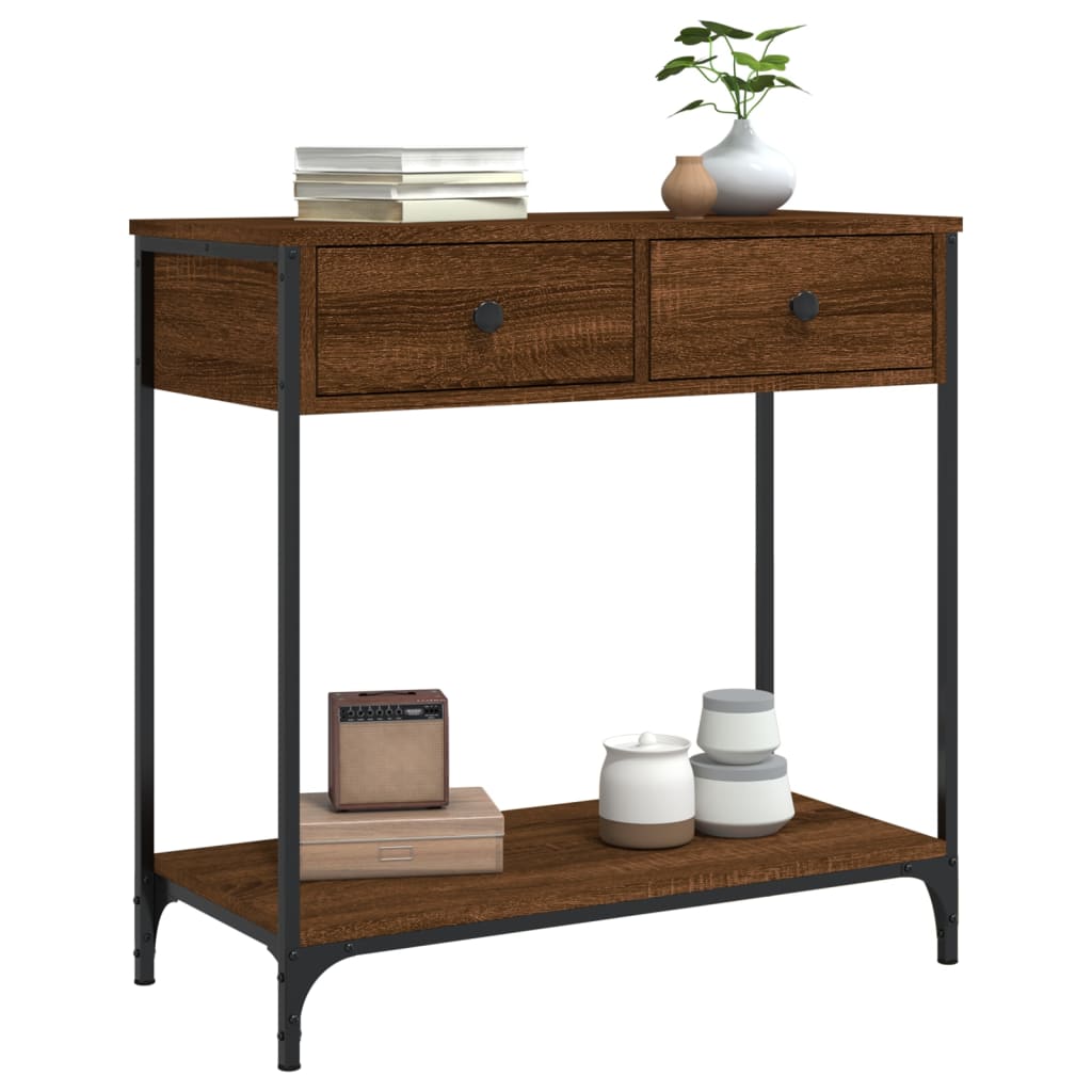 Table console chêne marron 75x34,5x75 cm bois d'ingénierie Tables d'appoint vidaXL   