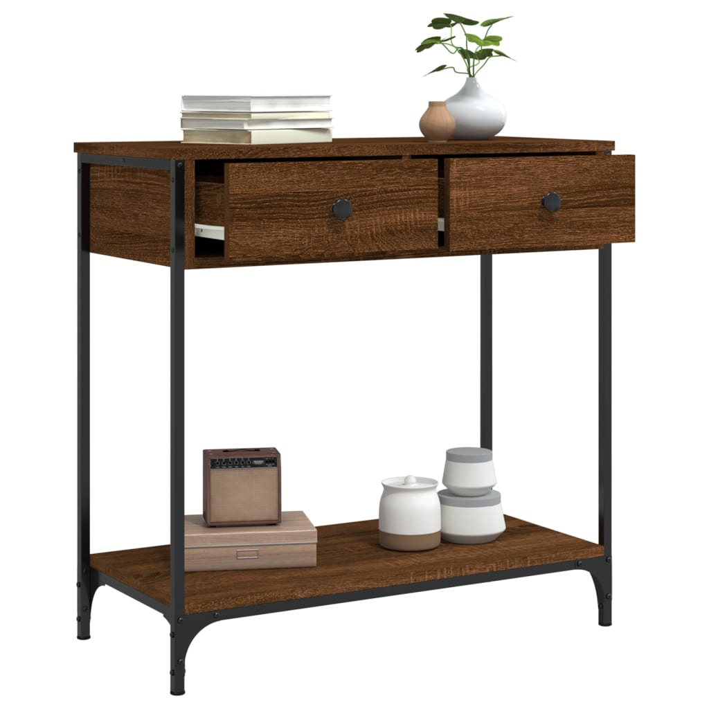 Table console chêne marron 75x34,5x75 cm bois d'ingénierie Tables d'appoint vidaXL   