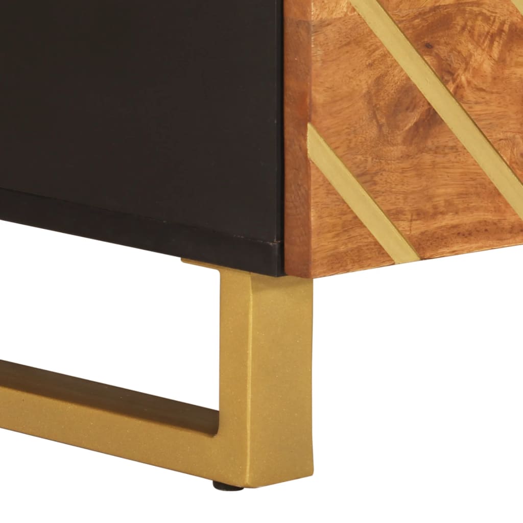 Table basse marron et noir 80x54x40 cm bois de massif manguier Tables basses vidaXL   