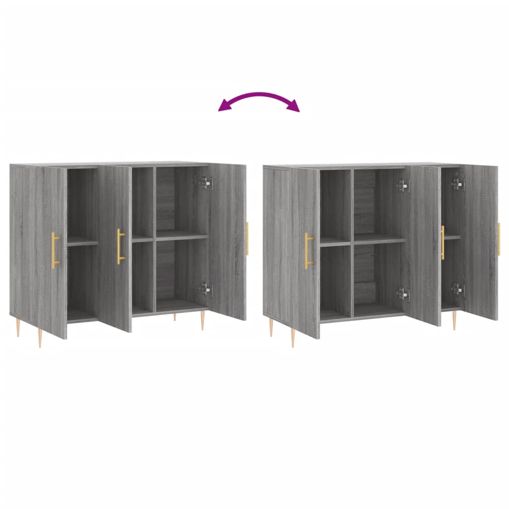 Buffet sonoma gris 90x34x80 cm bois d'ingénierie Buffets & bahuts vidaXL   