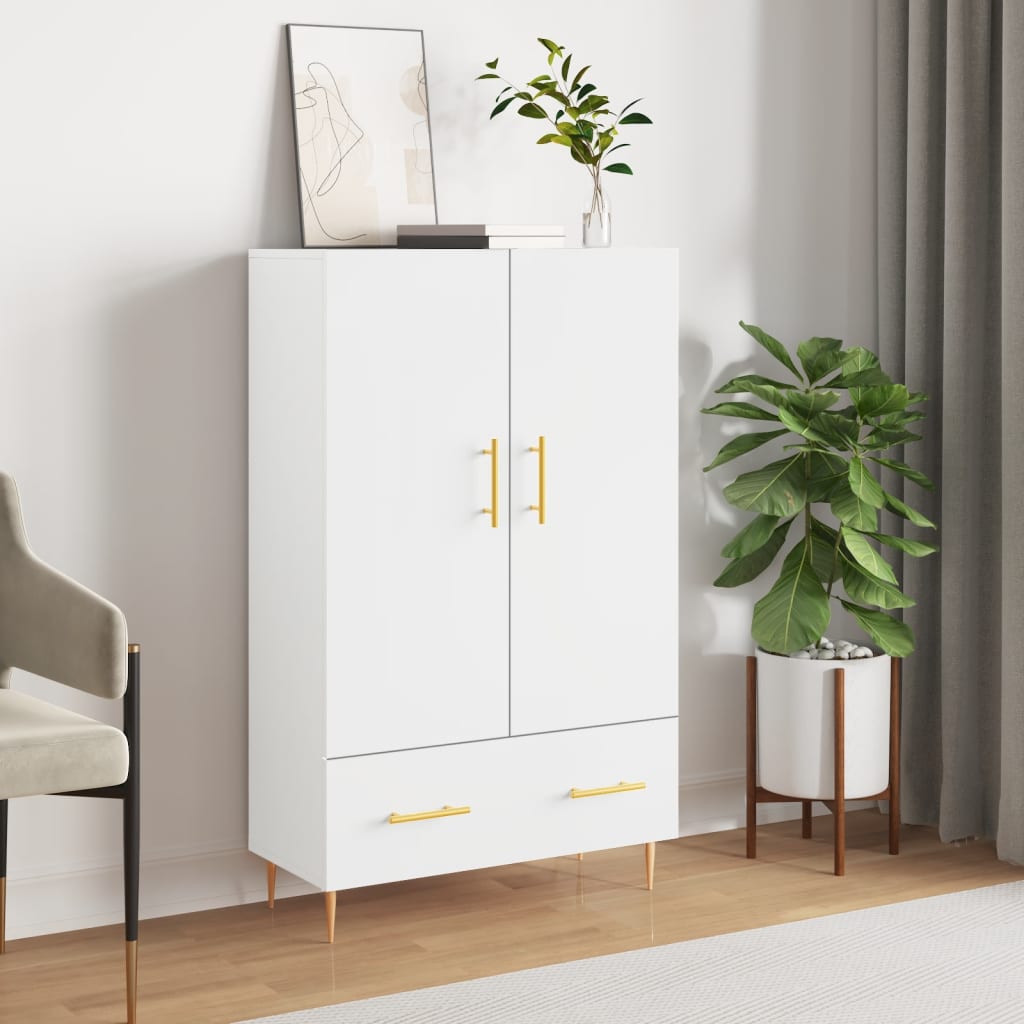 Buffet haut blanc 69,5x31x115 cm bois d'ingénierie Buffets & bahuts vidaXL   