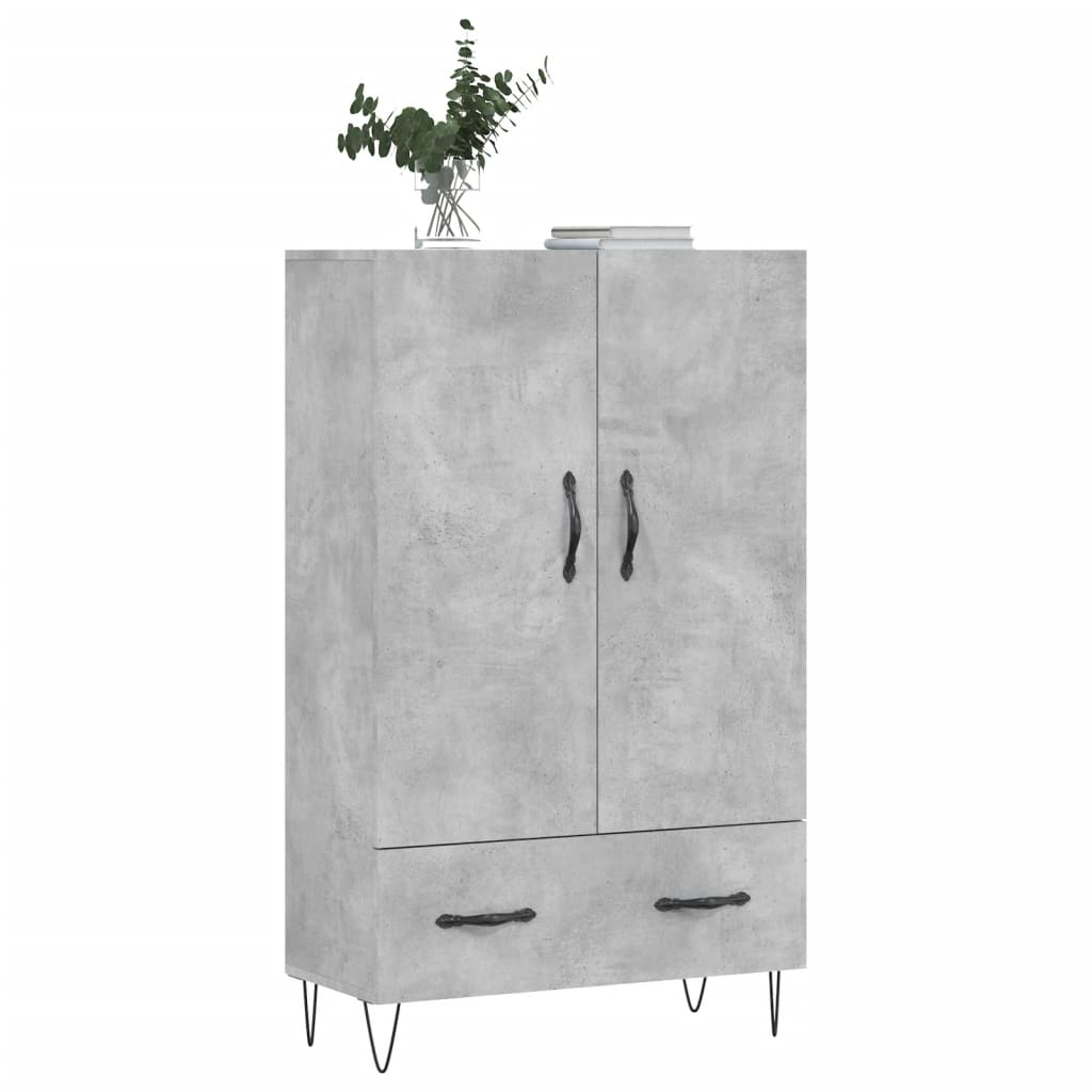 Buffet haut gris béton 69,5x31x115 cm bois d'ingénierie Buffets & bahuts vidaXL   