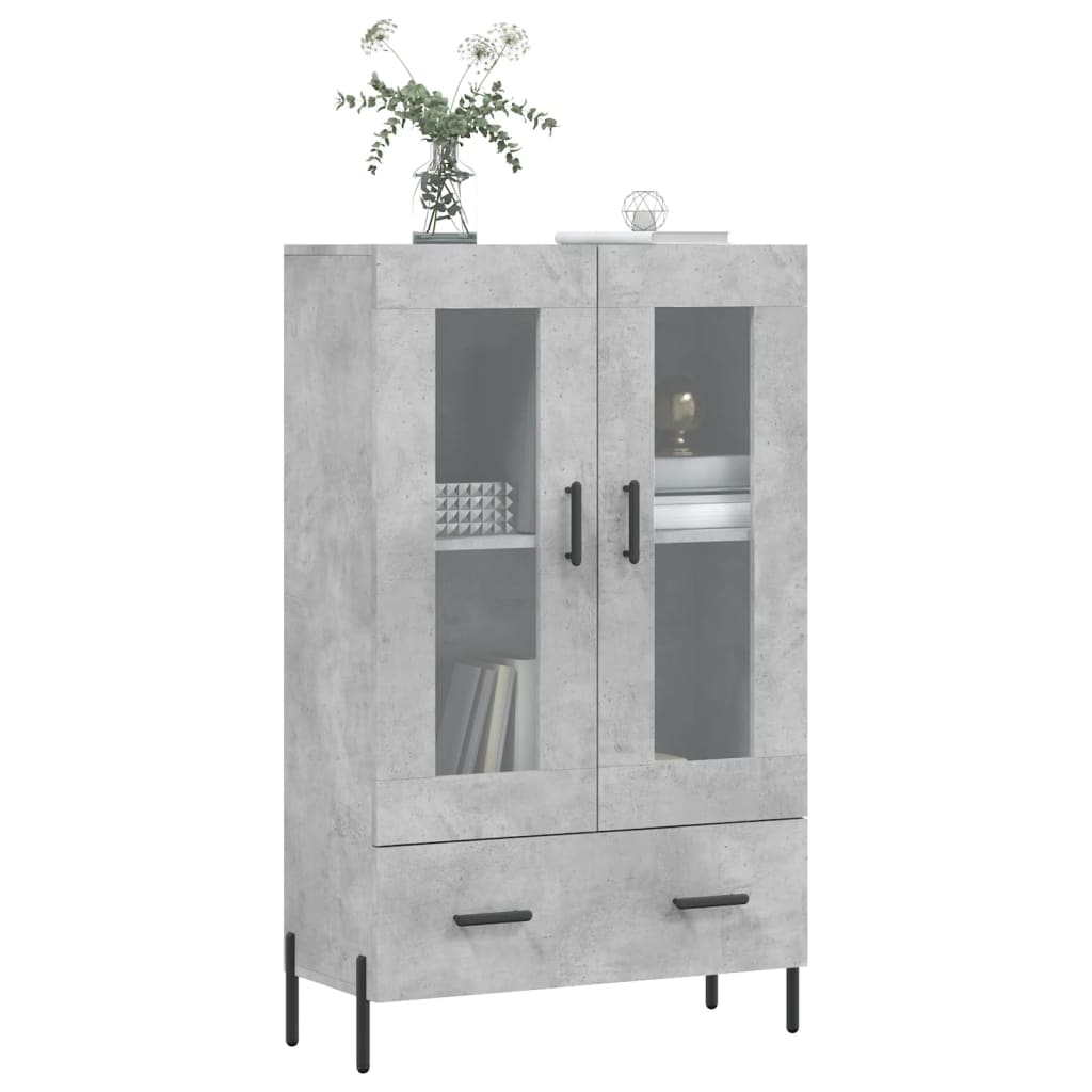 Buffet haut gris béton 69,5x31x115 cm bois d'ingénierie Buffets & bahuts vidaXL   