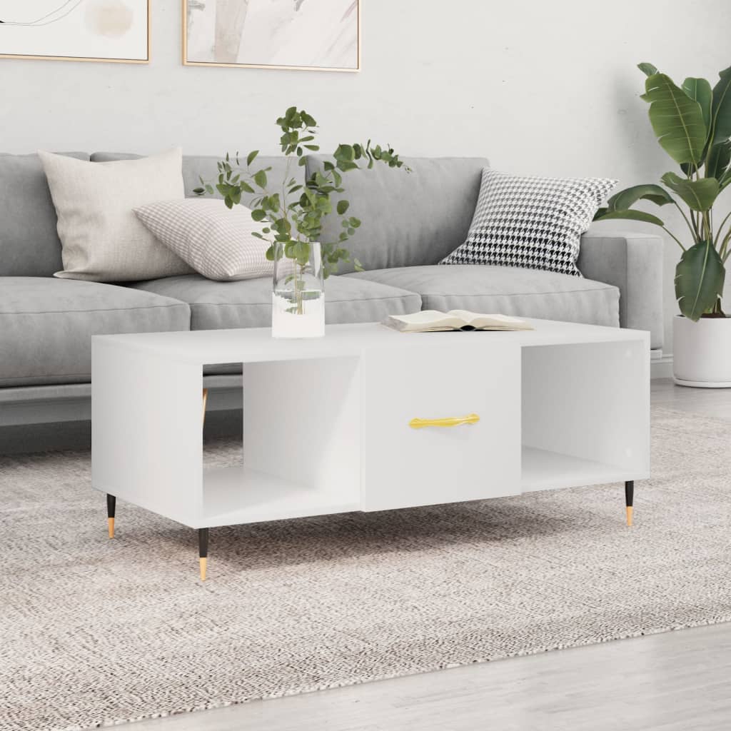 Table basse blanc 102x50x40 cm bois d'ingénierie Tables basses vidaXL   