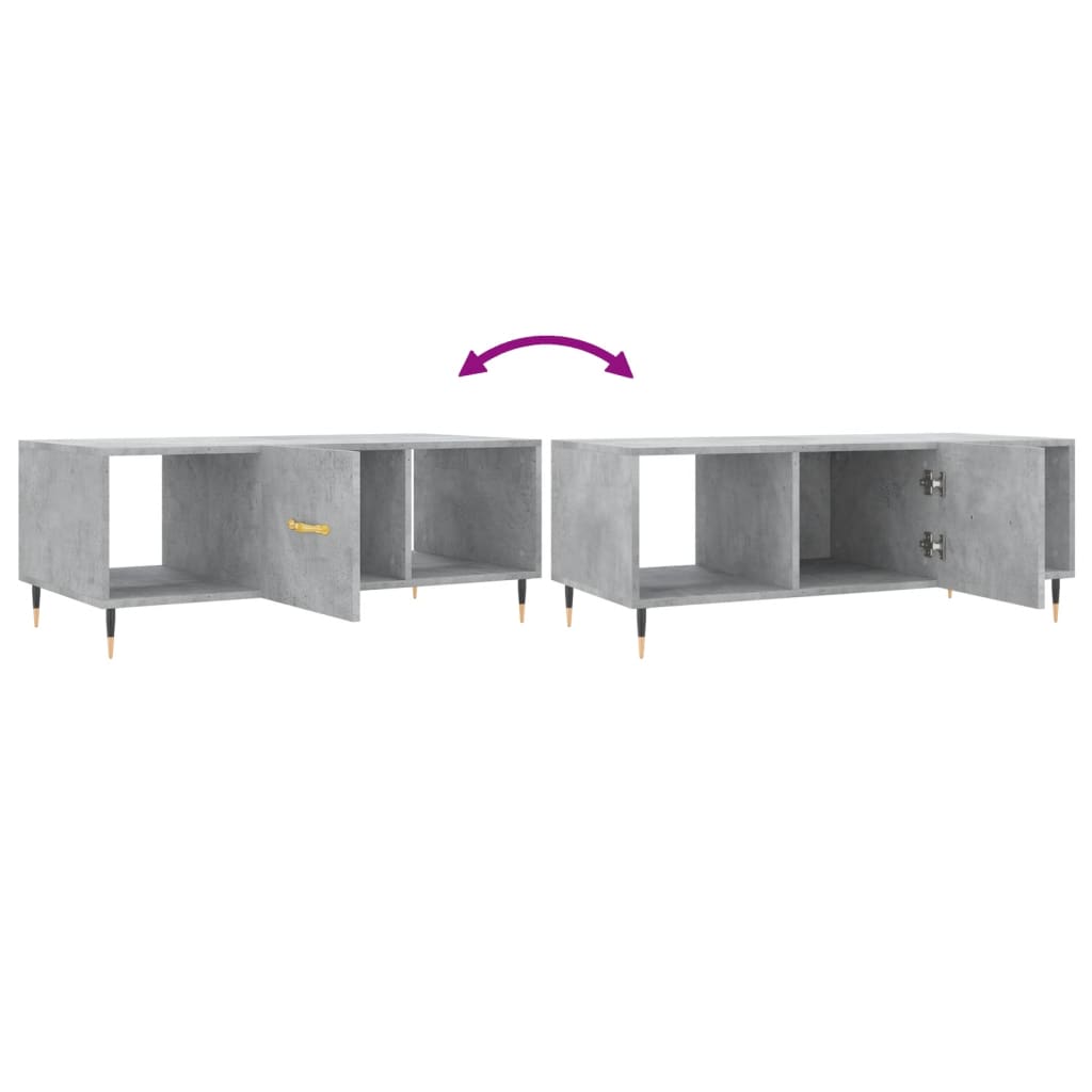 Table basse gris béton 102x50x40 cm bois d'ingénierie Tables basses vidaXL   
