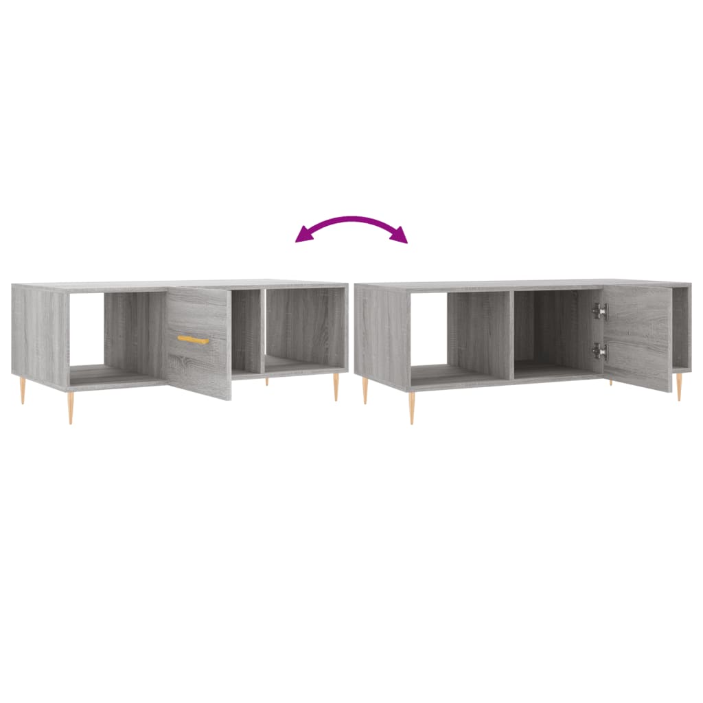 Table basse sonoma gris 102x50x40 cm bois d'ingénierie Tables basses vidaXL   