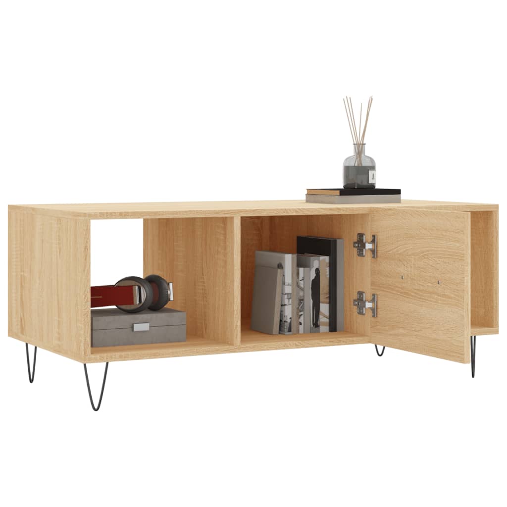 Table basse chêne sonoma 102x50x40 cm bois d'ingénierie Tables basses vidaXL   