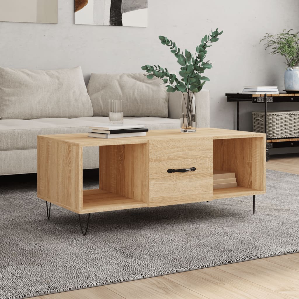 Table basse chêne sonoma 102x50x40 cm bois d'ingénierie Tables basses vidaXL   