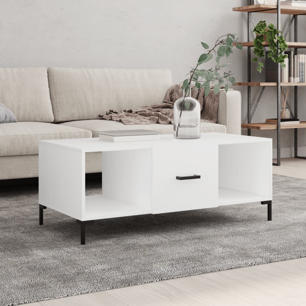Table basse blanc 102x50x40 cm bois d'ingénierie Tables basses vidaXL   
