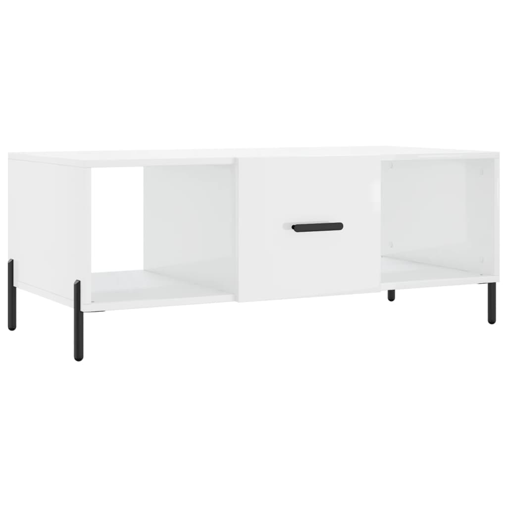 Table basse Blanc brillant 102x50x40 cm Bois d'ingénierie Tables basses vidaXL   