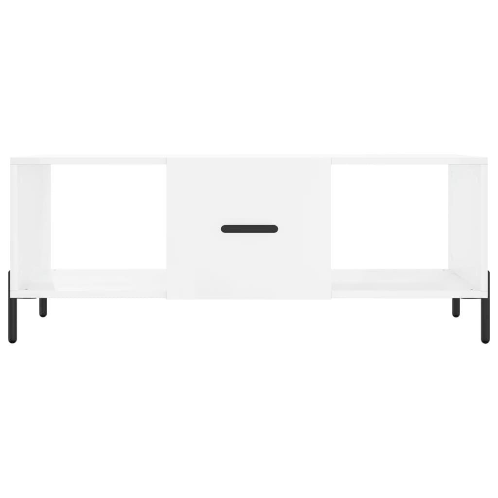 Table basse Blanc brillant 102x50x40 cm Bois d'ingénierie Tables basses vidaXL   