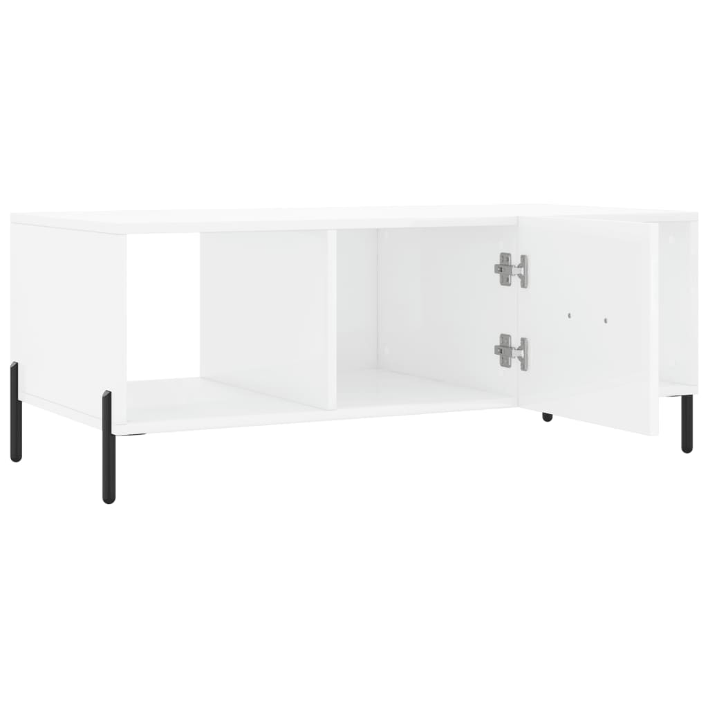 Table basse Blanc brillant 102x50x40 cm Bois d'ingénierie Tables basses vidaXL   