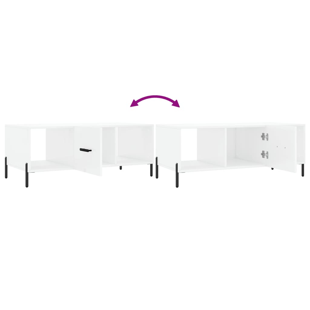 Table basse Blanc brillant 102x50x40 cm Bois d'ingénierie Tables basses vidaXL   