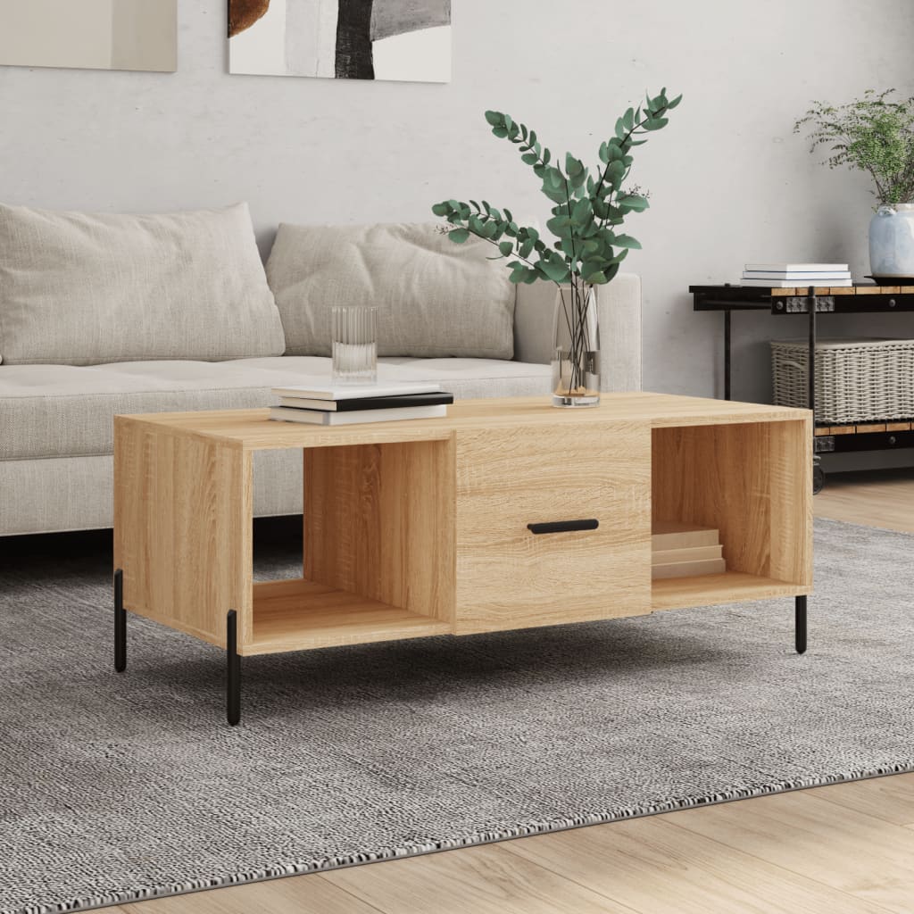 Table basse chêne sonoma 102x50x40 cm bois d'ingénierie Tables basses vidaXL   