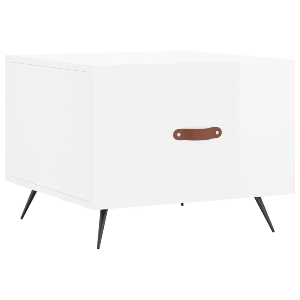 Tables basses 2 pcs blanc brillant 50x50x40cm bois d'ingénierie Tables basses vidaXL   