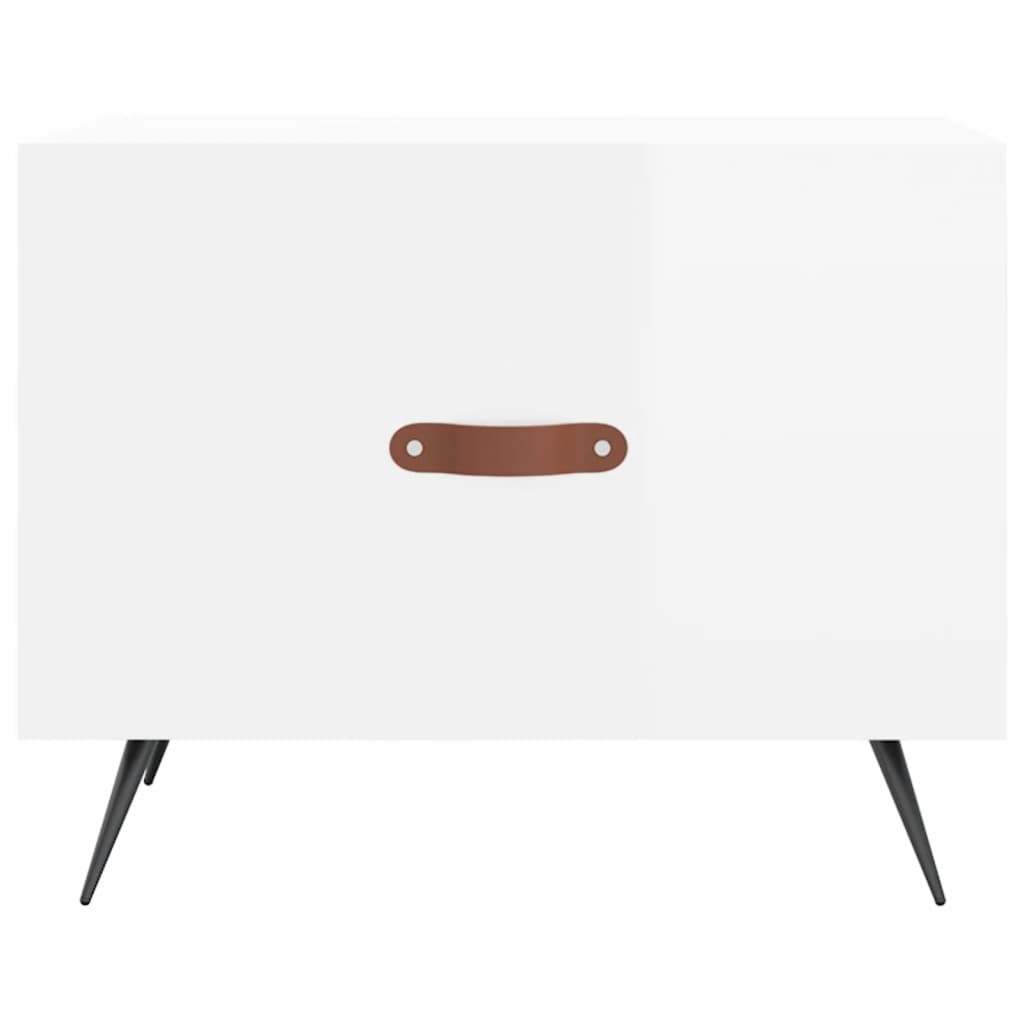 Tables basses 2 pcs blanc brillant 50x50x40cm bois d'ingénierie Tables basses vidaXL   