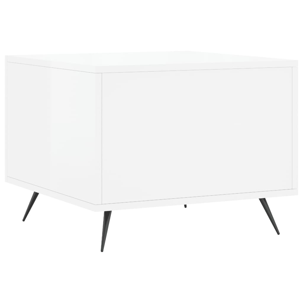 Tables basses 2 pcs blanc brillant 50x50x40cm bois d'ingénierie Tables basses vidaXL   